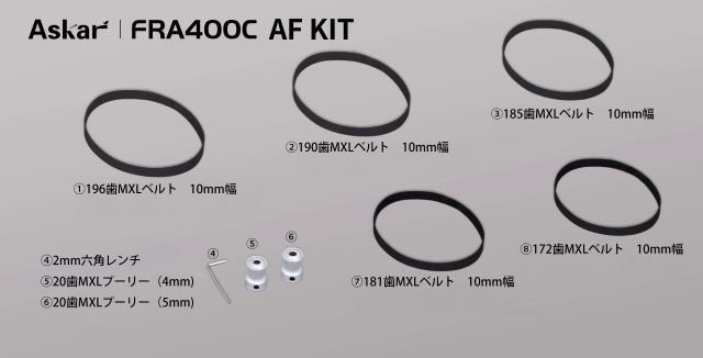 FRA400C AFキット内容物