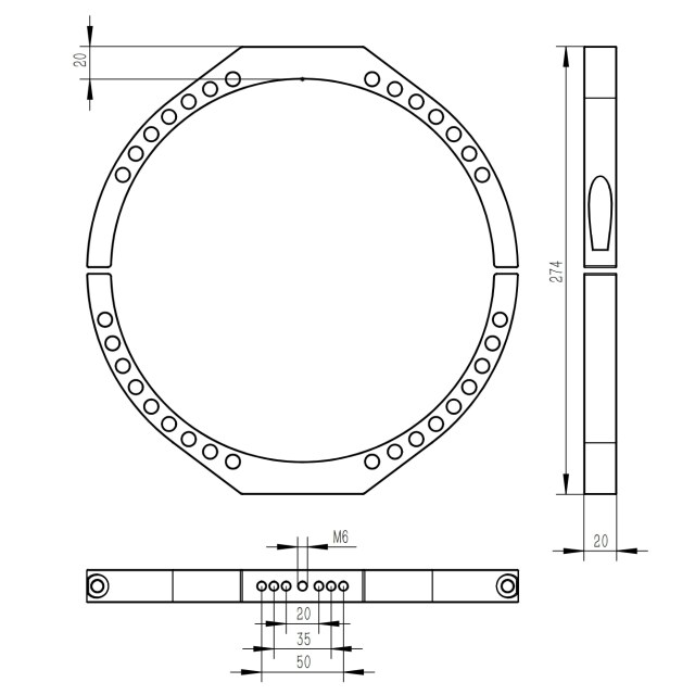 MORE BLUE TB014 内径232mm 超軽量化設計鏡筒バンド M8つまみ